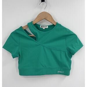 ECHT Kelly Green Short Sleeve Crop Top Medium Athletic Workout